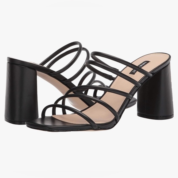 NINE WEST Strappy Open Toe Heel Sandals Platform Block Heels Size 13 - Picture 3 of 16